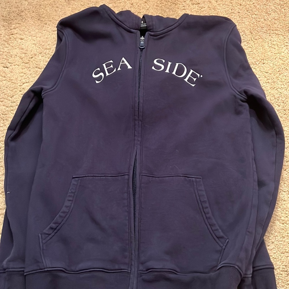 under armor navy seaside zip up! (size yxl)